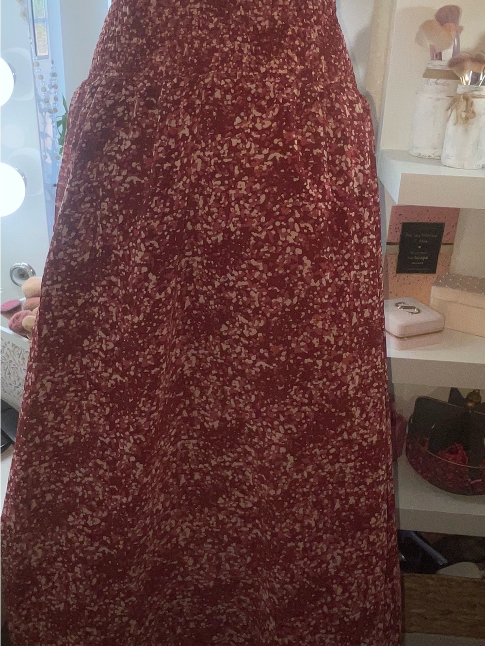 George Burgundy Floral Maxi Skirt